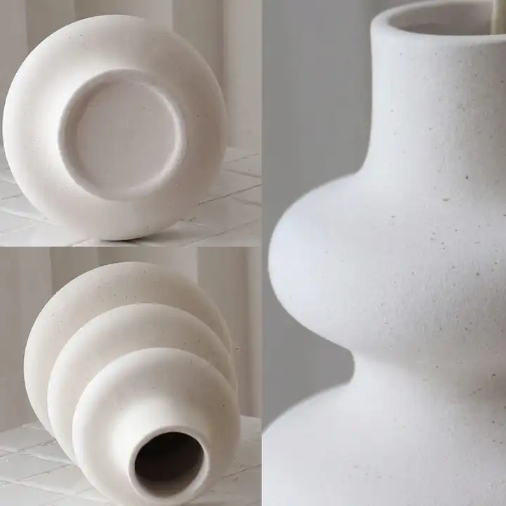 Ranku darbo keramikinė vaza namu dekorui